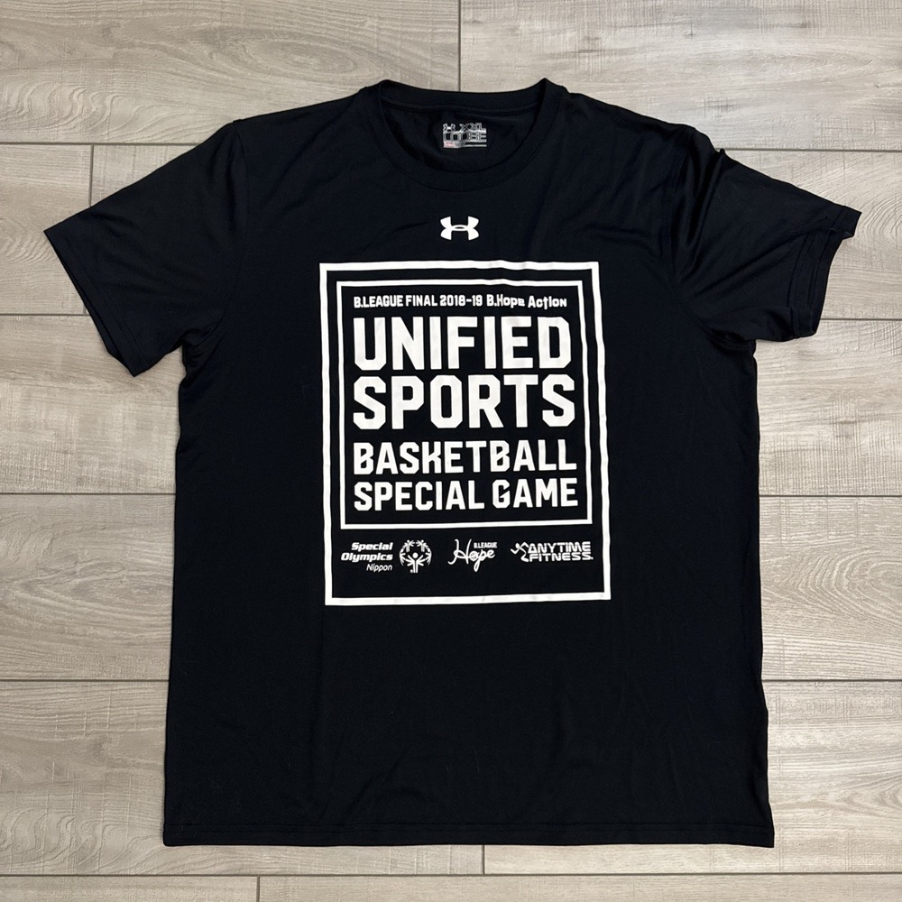 Under Armour Mens 2XL Unified Sports‎ Basketball Special Game Logo Tshirt Black